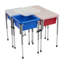 Table de jeu réglable à 4 stations ECR4Kids sable et eau, bacs sensoriels, bleu / rouge-99331220