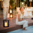 Siroco Portable LED Lantern Lamp with Flame Effect or Static Light, Wireless & Rechargeable Battery