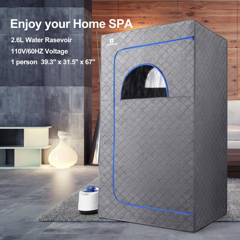 COSVALVE Portable Steam Sauna For Home | Personal Sauna Tent 31.5"x67" With XL Steamer, 9 Heat Levels, Fast Heating
