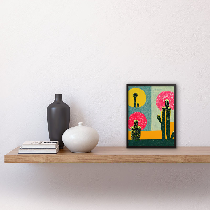 Surreal Pop Art Cholla Desert Cactus 1 Piece Single Picture Frame Wall Art, 25.9cm H x 20.6cm W x 1.5cm D