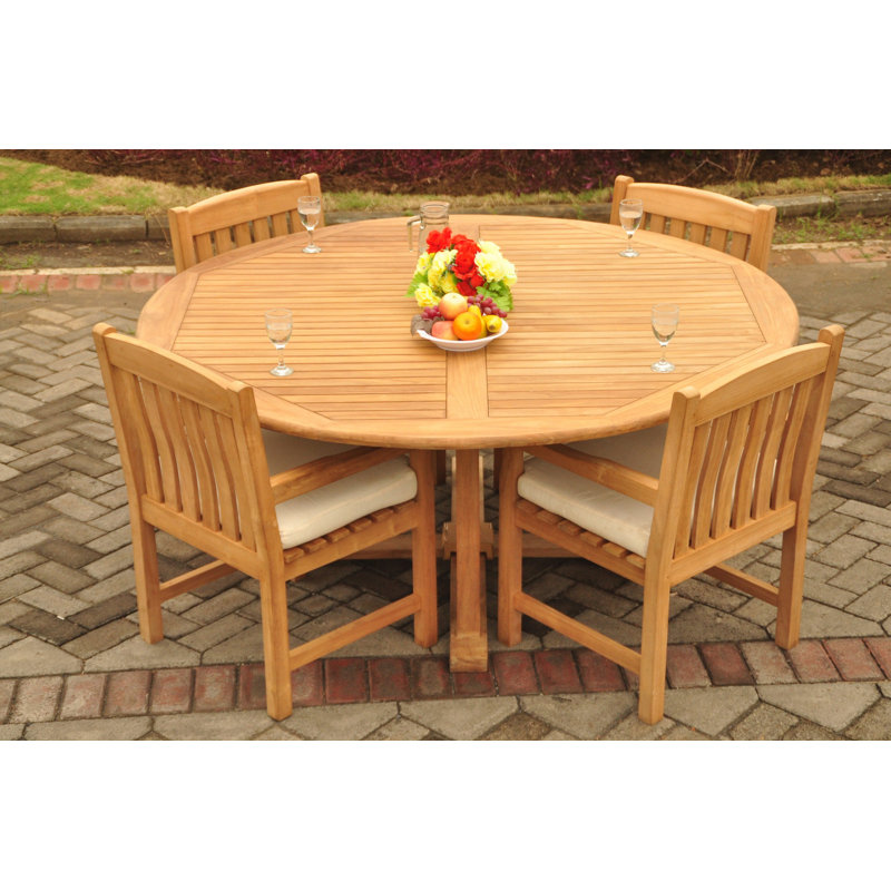 Ensemble repas 5 pièces teck luxueux Powhattan