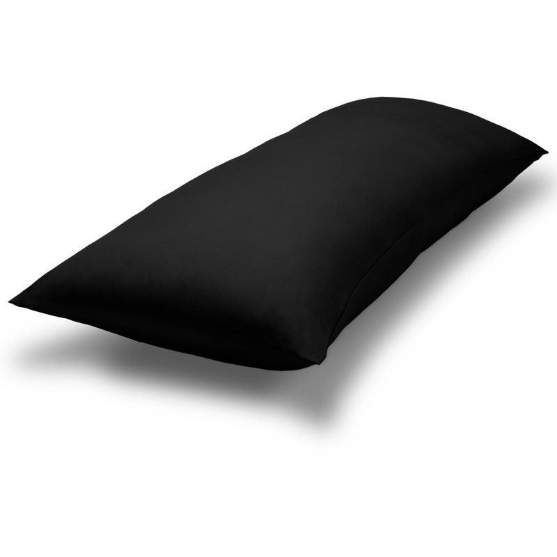 Microfiber Body Pillowcase - Zipper Closure, Black