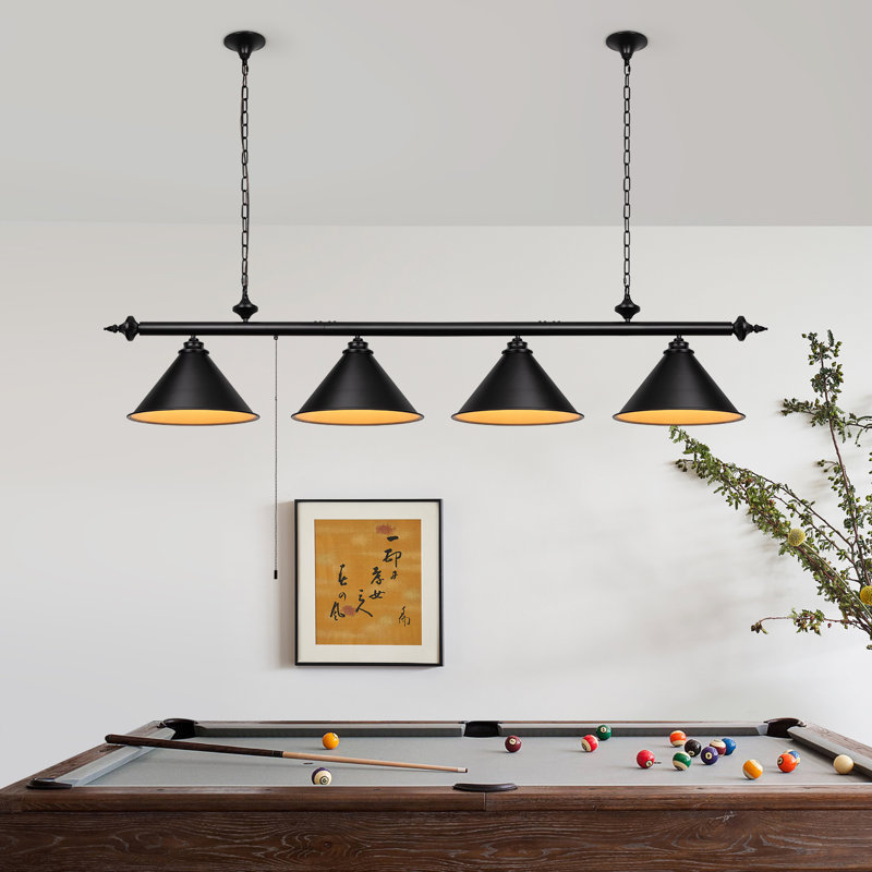 Luminaire suspendu pour table de billard Ceti, H 57,72 po x l 70,87 po x P 13,78 po, 4