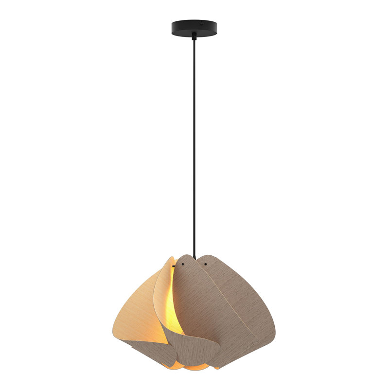 Luminaire suspendu Matilda, H 10,6 po x l 17,4 po x P 17,4 po, Chêne gris