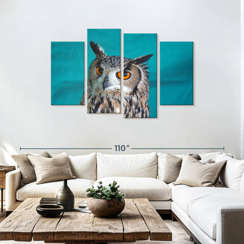 Brampt Charming Tiger Owl, 48" H x 75" W