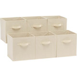 Basics Cube Organizer Storage Bins Handles, Collapsible Fabric, Pack Of 6, 10.5"X10.5"X11"