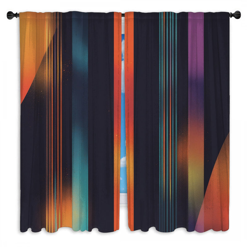 Rideaux de fenêtre colorés et colorés à rayures verticales et obscurcissant - 2 panneaux, Obscurcissement de chambre