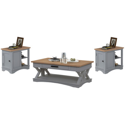 Bankhead Cocktail Table With 2 Chairside Tables