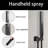 12+ 6" Wall Mount Rain Shower And 2 In 1 Handhled,Push Button 3 Modes Valve Complete Shower Set-121081747