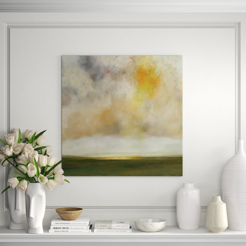 Early Autumn Painting by Sofia Fox, Glass Coat, 47" H x 47" W x 1.5" D
