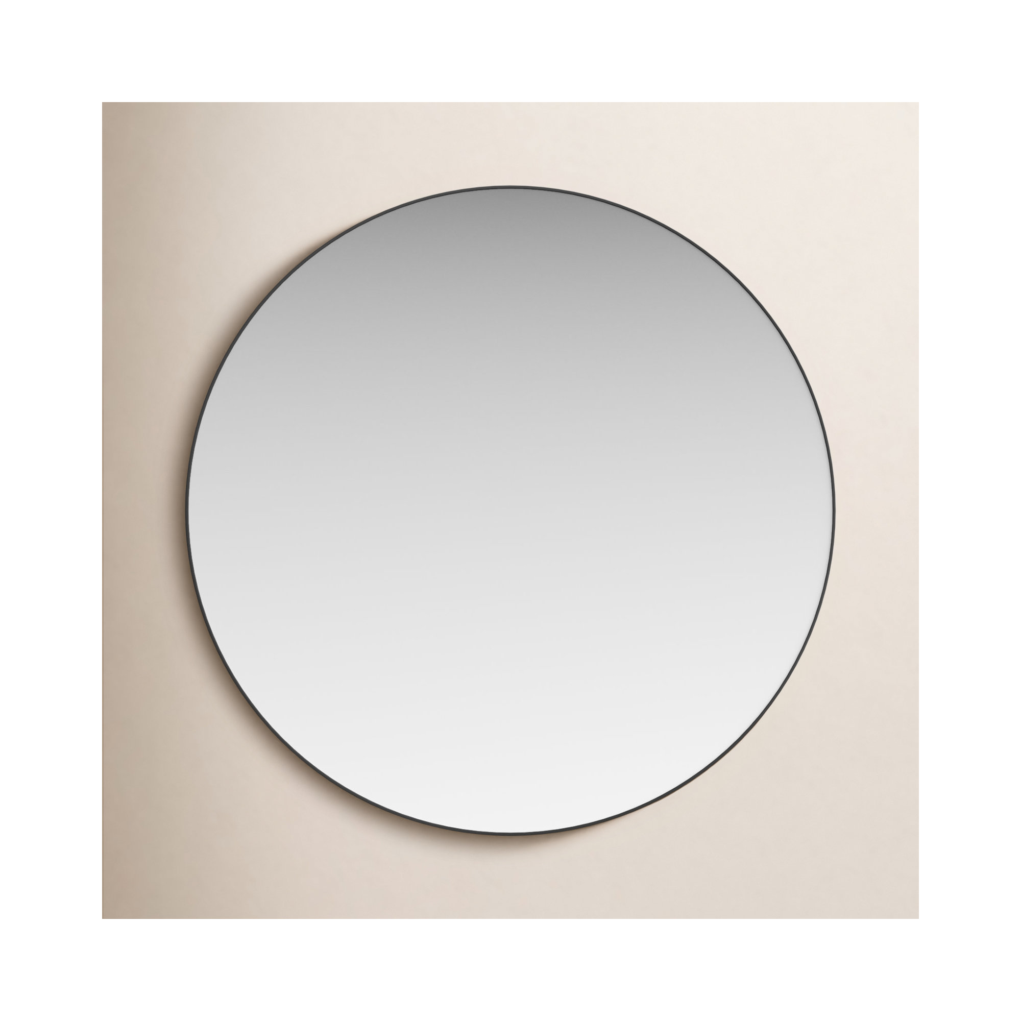 Eaton Round Mirror, Matte Black, 34" x 34"