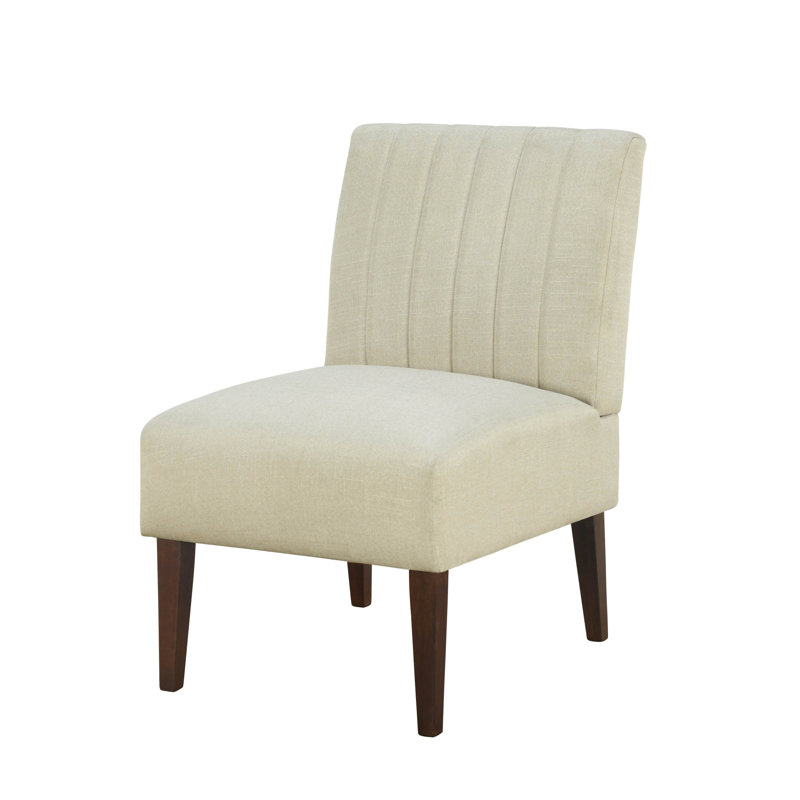 Kaie 29.81'' Wide Side Chair COMFORTABLE ACCENT CHAIR UPHOLSTERED CHAIR PLUSH CHAIR, Beige Fabric