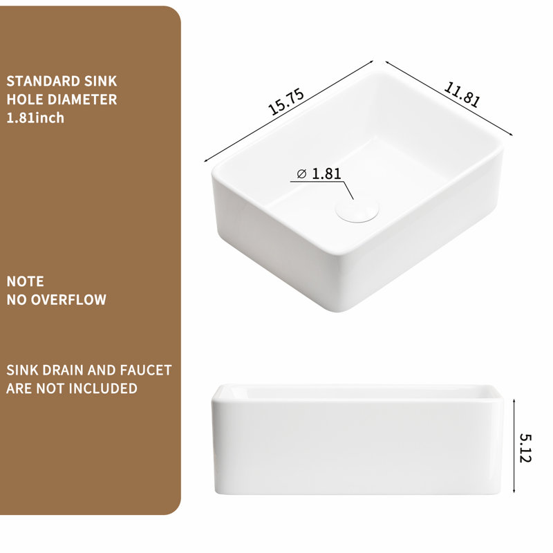 Lavabo vasque en céramique blanche, installation dans la salle de bain, lavabo carré au-dessus du comptoir, facile à entretenir