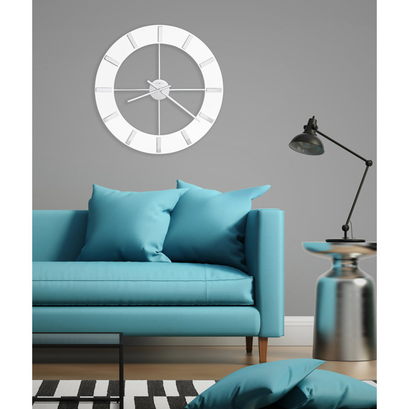 Metal Wall Clock, White