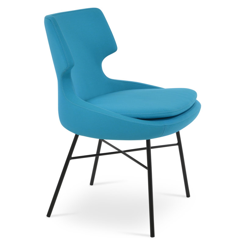 Patara Cross Side Chair, Era Turquoise 