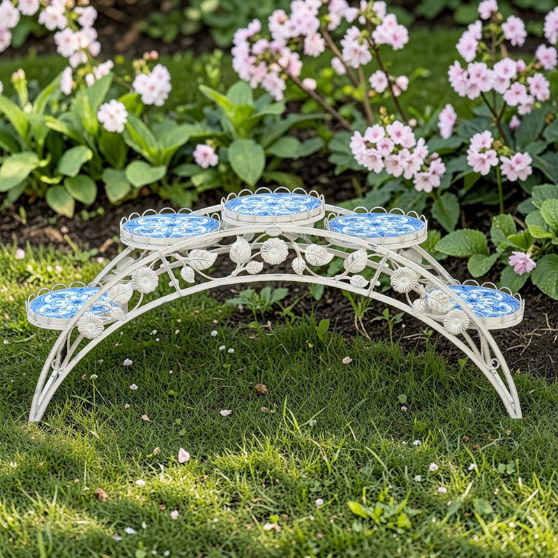 5 pi Support pour plante en fer et mosaïque Écusson