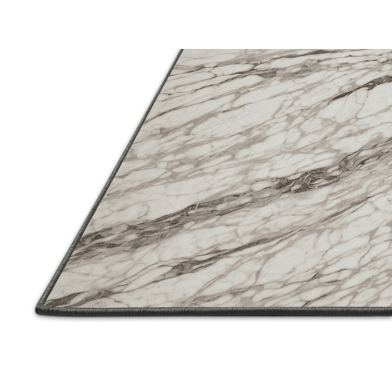 Tapis gris soyeux et moelleux, Rond 4 pi