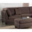 Canapé modulaire réversible et repose-pieds 3 pièces couleur chocolat-24738561