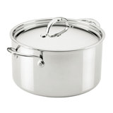 Probond® Luxe 12-quart Polished Professional Clad Stainless Steel Stock Pot With Lid