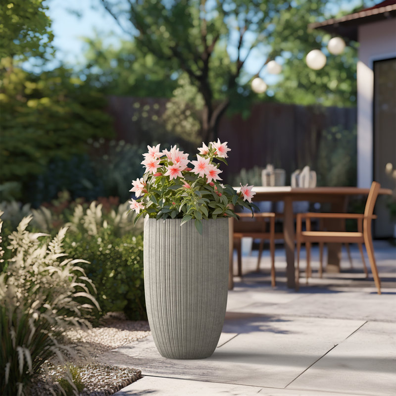 Derron Handmade Pot Planter, Light Gray