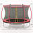 10ft Trampoline Outdoor, Recreational Trampoline with Net Enclosure, Curved Poles and Safety Spring Cover for Kid Adults, ASTM Approved, Red-105760130
