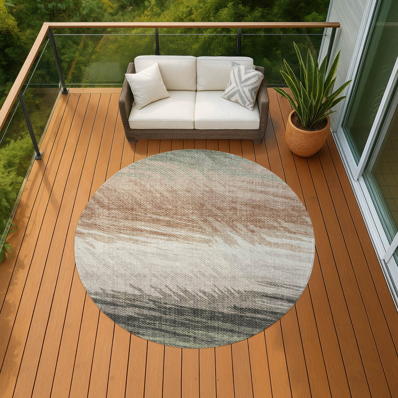 Tapis intérieur / extérieur lavable à la machine Houtz ACN2272, Rond 8 pi