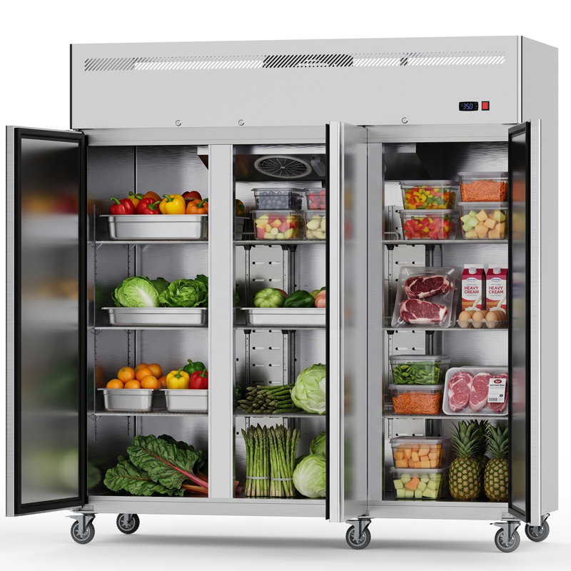 Réfrigérateur commercial de 72 po avec 3 portes en acier inoxydable Coolake de 72 po Coolake pour restaurant Garage Bakery