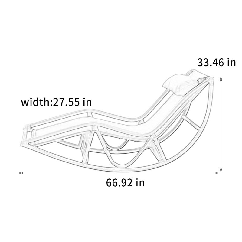 Chaise berçante confortable en rotin, Noir