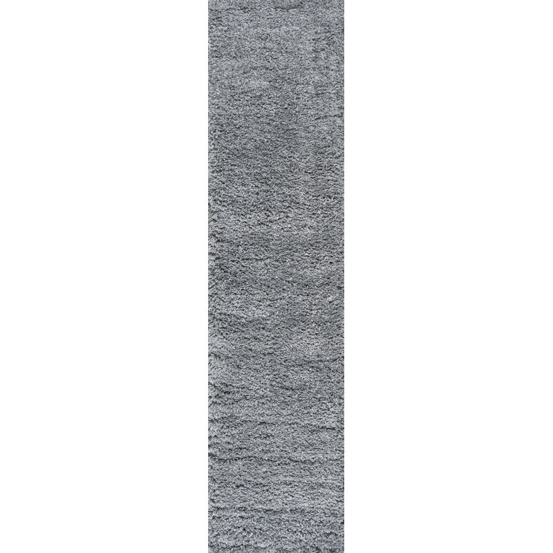 Collesse Solid Shag Gray Rug, Runner 2' x 8'
