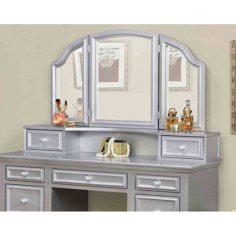 Meuble-lavabo de style transitionnel avec ensemble de tabouret et poignées de rangement