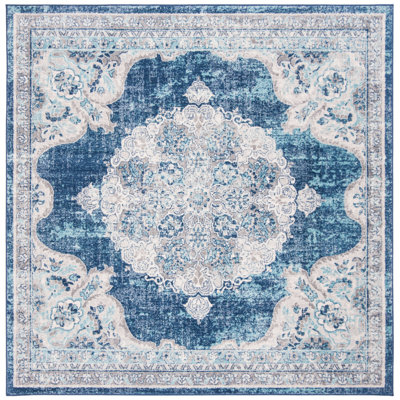 Barcus Oriental Navy/Ivory Area Rug