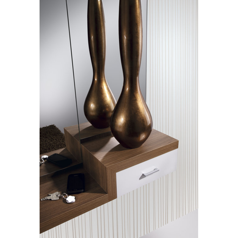 Skaneateles Floor Mirror with Shelves, Walnut