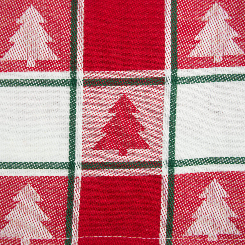Sadie Tartan Holly Table Runner, Red & White Check, 72" L x 14" W