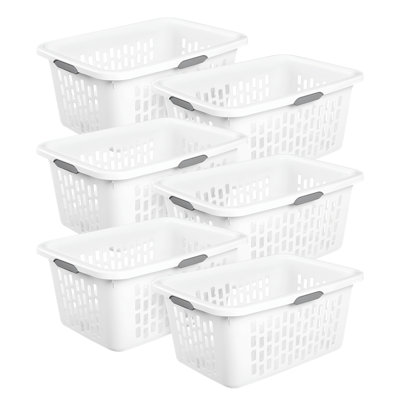 Panier à linge Sterilite, 2 paniers en plastique avec poignées, paquet de 6