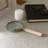 Decorative Round Glass Magnifying Glass Object with Travertine Handle for Home Decor - Sculptural Figurine Accent for Decorations for Living Room - Tan-2075589215