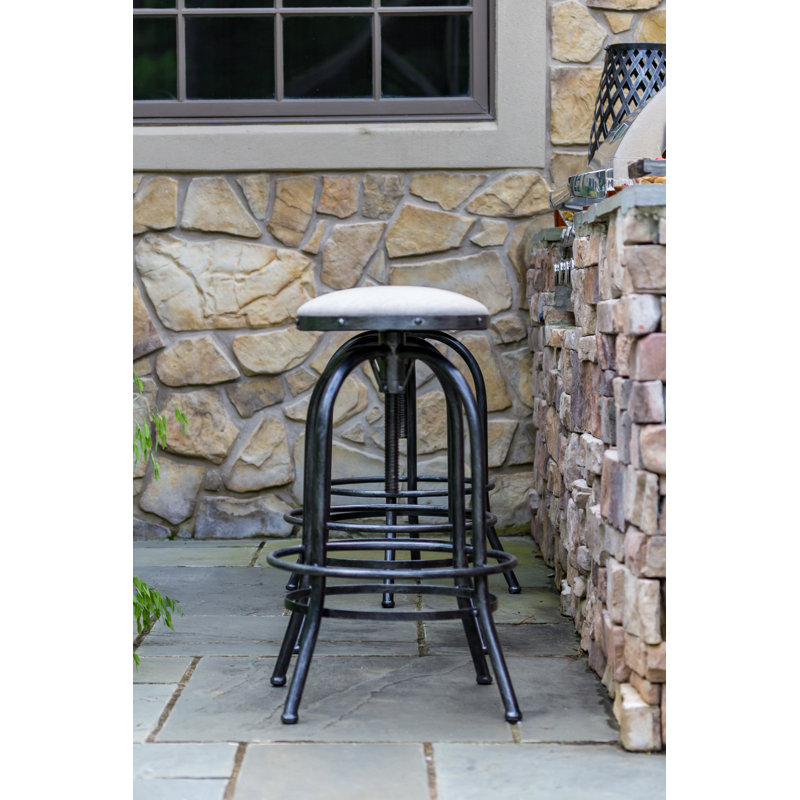 Tabouret de bar réglable avec coussin en tissu Sunbrella