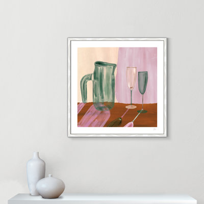 «Jug and Champagne Flutes Print» par Violets Print House