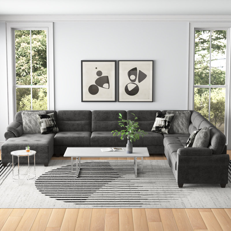 Aleyiah 6 - Piece Modular Corner Sectional, Dark Gray