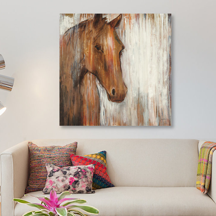 «Painted Pony» par Liz Jardine - reproduction sur toile tendue, H 26 po x l 26 po x P 1,5 po, Toile tendue, Pas de tapis