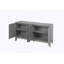 Armoire de rangement rétro avec portes géométriques sculptées à la main