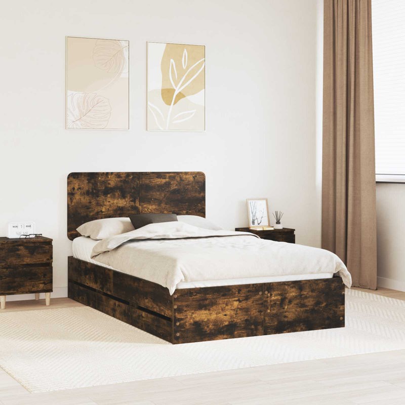 Bed, Small Double (4'), Smoked Oak