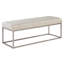 Banc rembourré beige, conception moderne, 1 pièce, rembourrage en mousse, pieds en métal champagne, largeur totale de 48 po, entrée de siège de lit