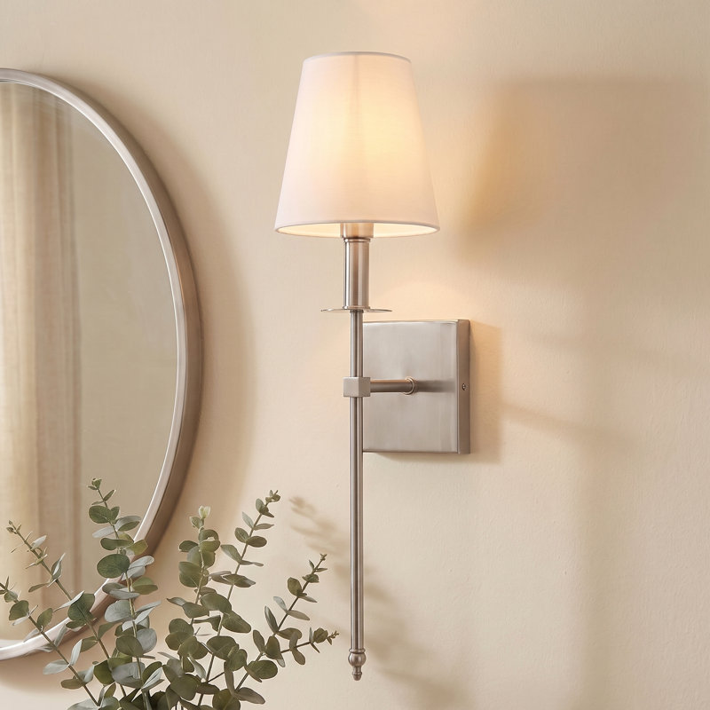 1 - Light Dimmable Wallchiere, Brushed Nickel