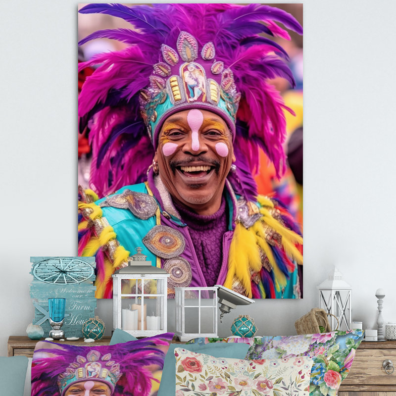 «New Orleans Mardi Gras Celebrations III», reproduction sur toile, H 40 po x l 30 po x P 1,5 po, Toile tendue