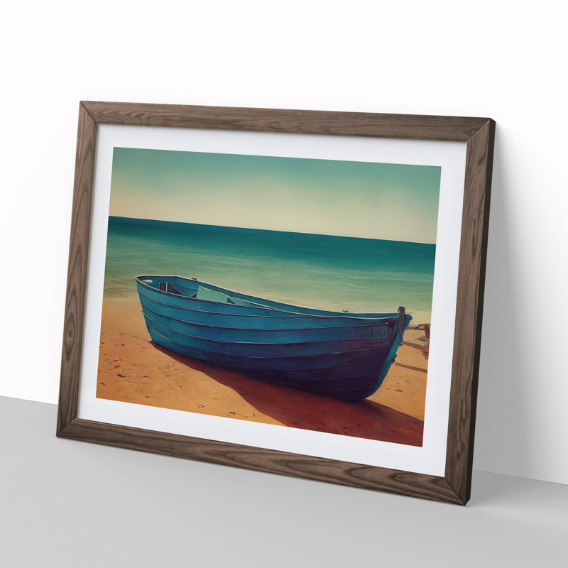 A Stranded Boat Vol.3 - Single Picture Frame Print, Walnut, 34cm H x 46cm W x 2cm D