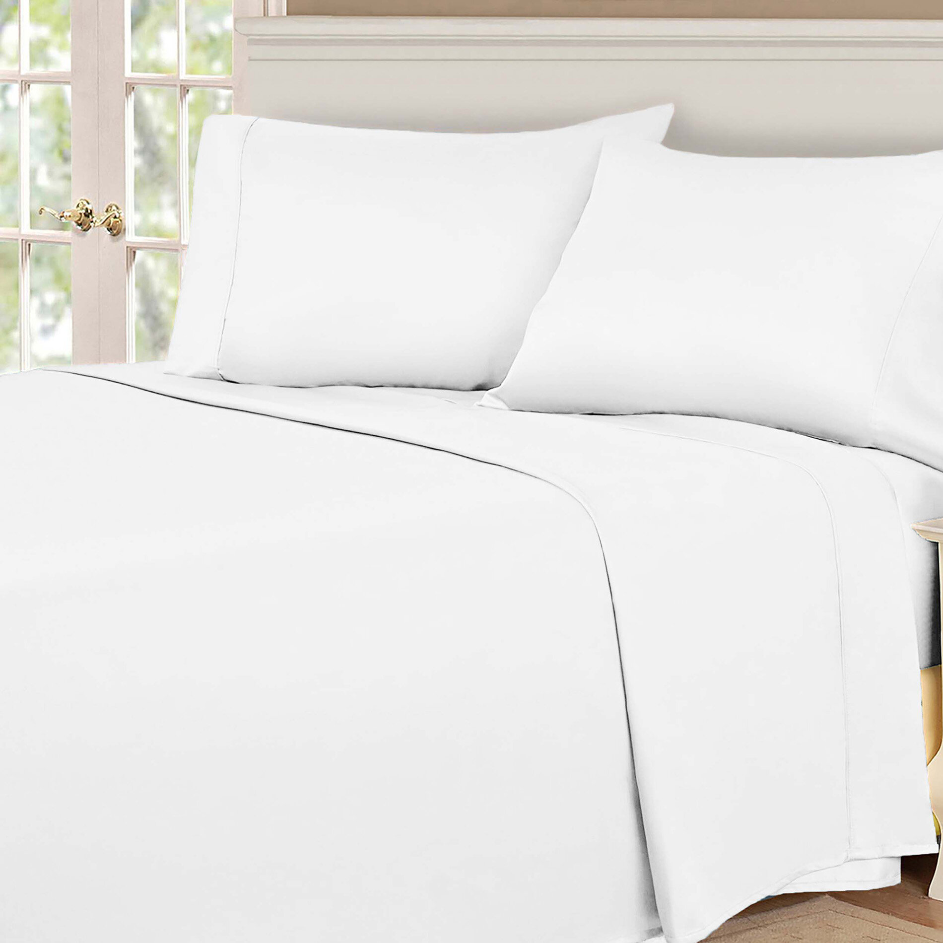 400 Thread Count - Full Size 10 Inch Deep Pocket 3 Piece Fitted Sheets  Set, Extra Deep & 100% Egyptian Cotton Bottom Sheets, Ultra-Soft Mattresses  & Bed Covers - White Solid. 