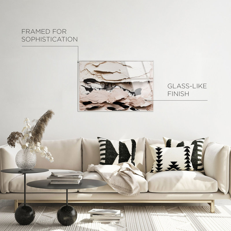 Altogether Abstract Framed Acrylic Art by Oliver Gal, 17" H x 25" W, White