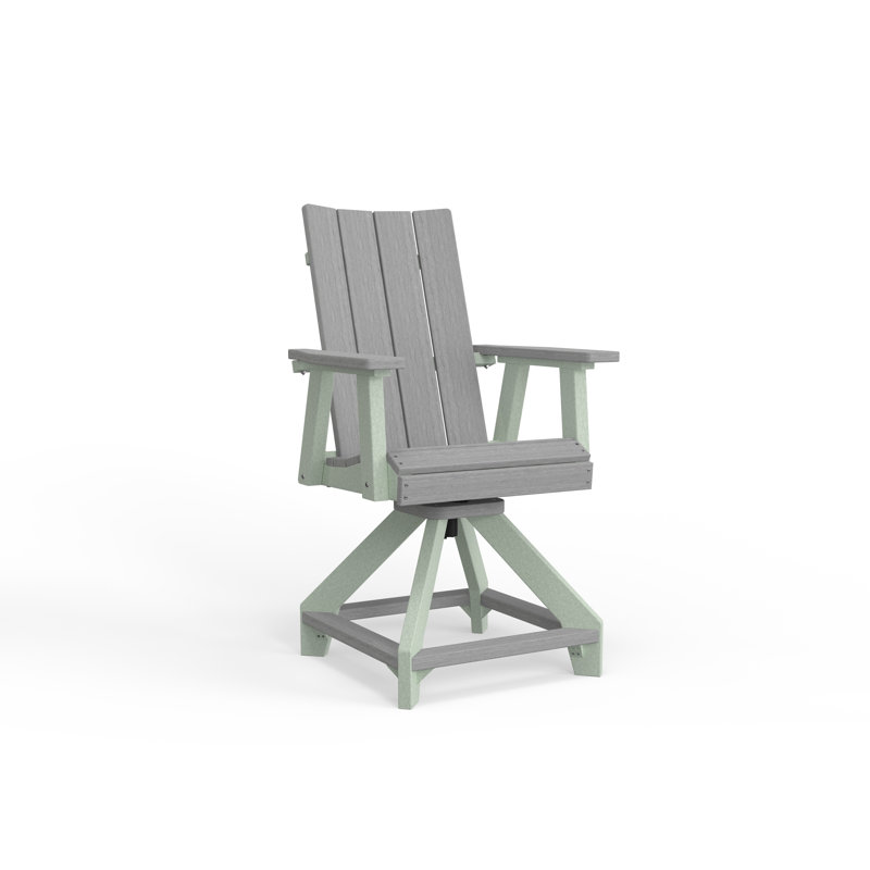 SOL Outdoor Bar Stool, Seafoam, Light Grey