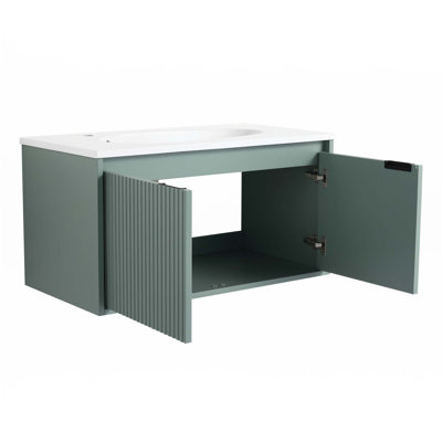Floating Bathroom Vanity With Drop-Shaped Resin Sink
