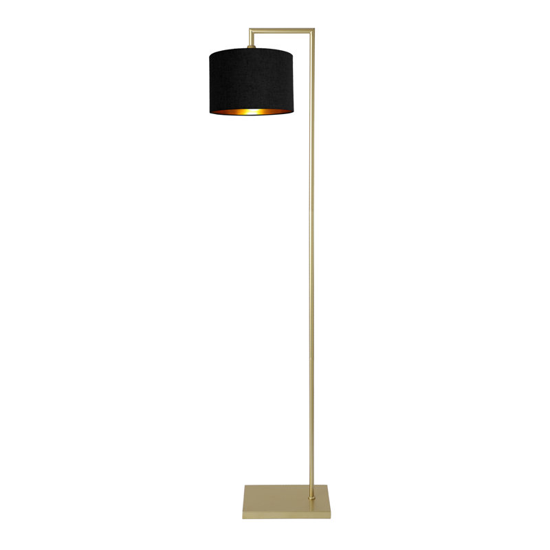 Ajayla 155cm Task Floor Lamp, Black/Gold, Gold